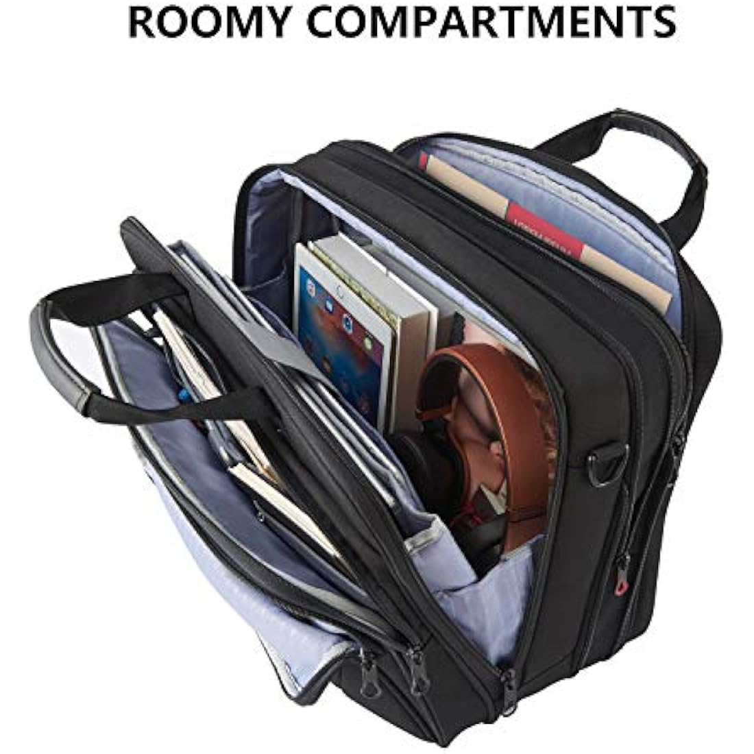 KROSER Laptop Bag Fits 17.3 Inch Laptop, Water Resistant Laptop Briefcase for Men Women Shoulder Bag Computer Bag with RFID Pockets Laptop Case for Work Travel Business School, Black