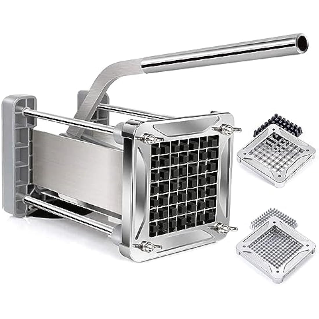 Chip Cutter, Sopito Professional Stainless Steel Potato Chipper for French Fries Cutters with 1/2 Inch and 1/4 Inch Replacement Blades for Home and Commercial Use