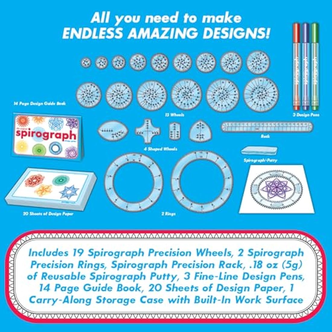 Spirograph KAHOOTZ Deluxe Set-, Other, Multicoloured