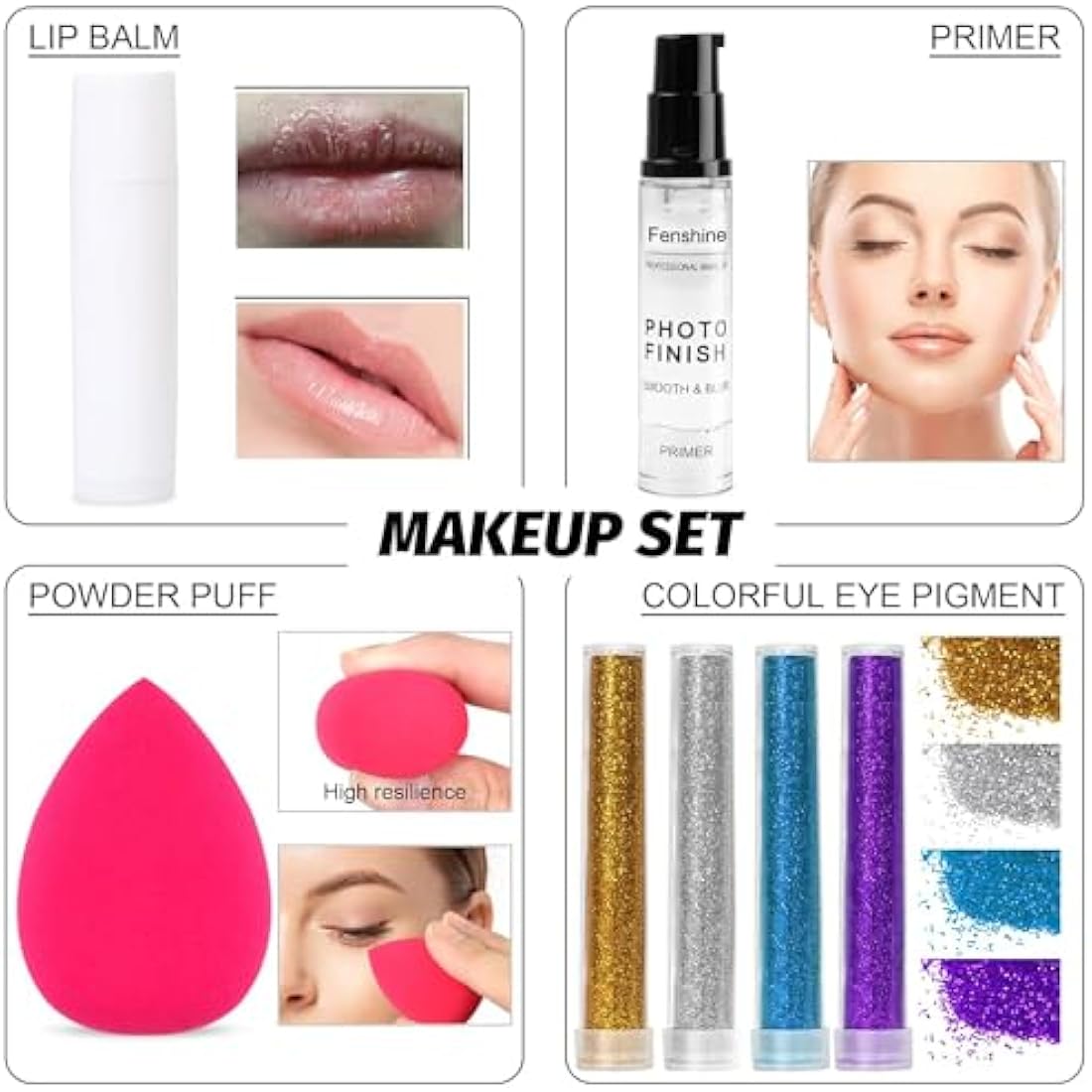 Professional All in One Makeup Set, Fenshine Cosmetic Make Up Starter Kit With Storage Bag Portable Travel Make Up Palette Eyeshadow Foundation Lip Gloss for Teenage & Adults (30PCS)
