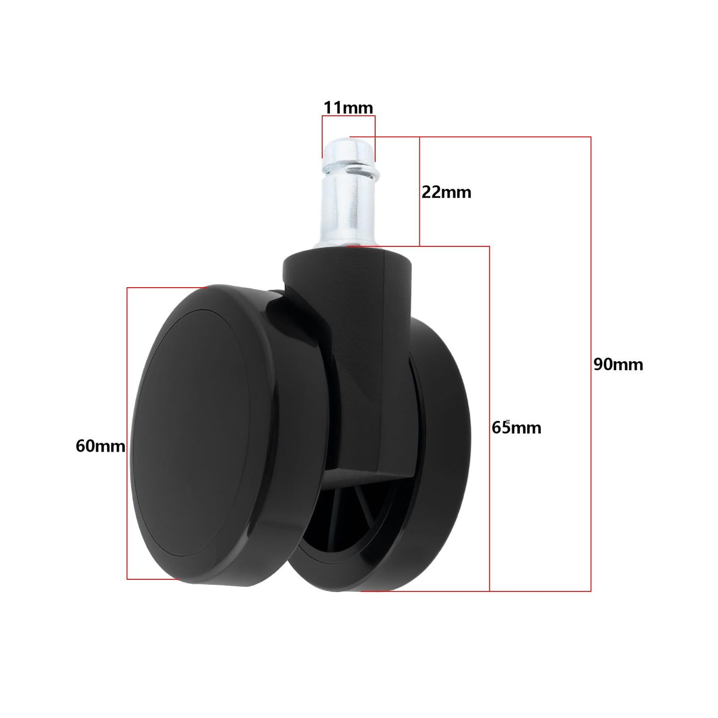 LT Easiyl 5PCS Soft Edge Casters Twin Wheel Non-Hooded