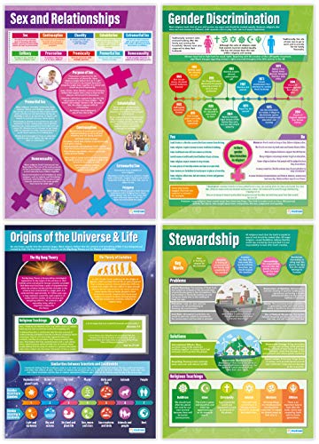 Religious, Philosophical and Ethical Studies Classroom Posters - Set of 14 - EXTRA LARGE - A1 (850mm x 594mm) - Gloss Paper - RE Secondary School Charts by Daydream Education.