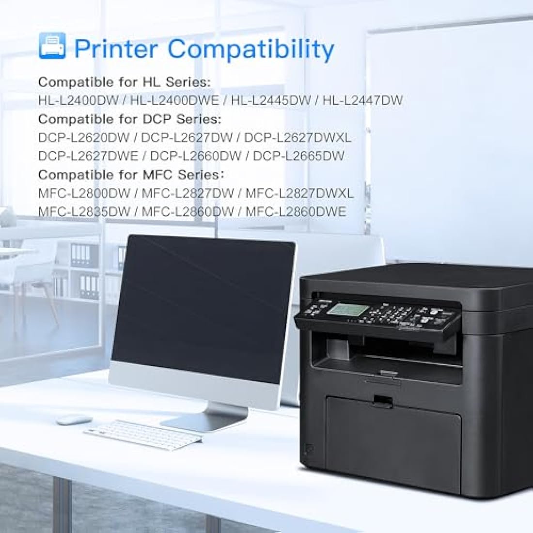TN2510XL TN-2510XL Toner Cartridges Compatible with Brother TN2510 Toner, for Brother DCP L2620DW L2627DW L2660DW L2665DW, HL L2400DW L2445DW, MFC L2800DW L2827DW L2835DW L2860DW (2 Black)