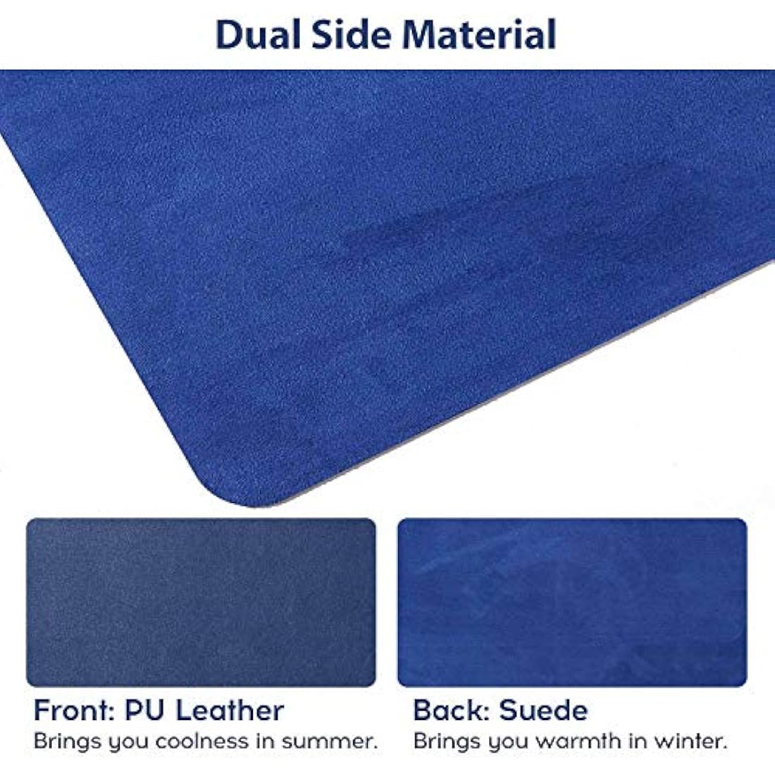 DOBAOJIA Extended Mouse Pad Desk Pad Large 31.5" X 15.7" Large Mouse Mat XL Desk Blotter Writing Pad for Laptop/Office/Home, PU Leather Waterproof +Suede Non-Slip (Dark Blue)