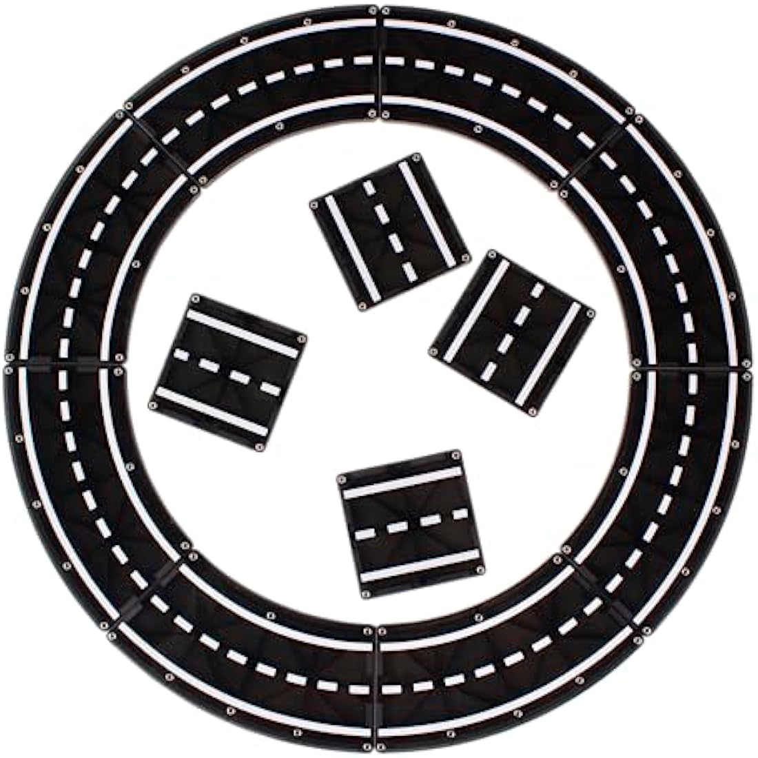 MAGNA-TILES XTRAS: Roads 12 Piece Magnetic Construction Set, The ORIGINAL Magnetic Building Brand, Black