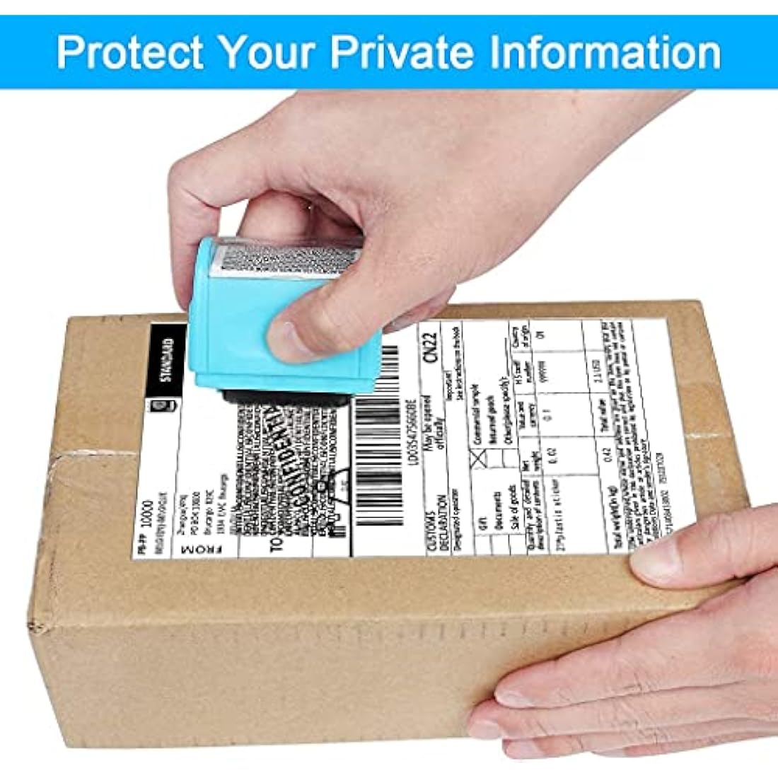 Wide Roller Stamp Identity Theft Stamp 1.5 Inch Perfect for Privacy Protection (Yellow Stamp + 3 Refills)