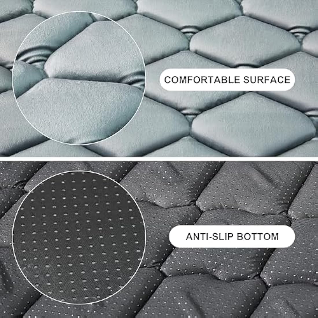 Geegoos Large Dog Crate Mattress, Washable Soft Kennel Pads, Pet Bed Blanket for 42 inch Cage, Dog & Cat Bed Mats (104x68cm, Grey)