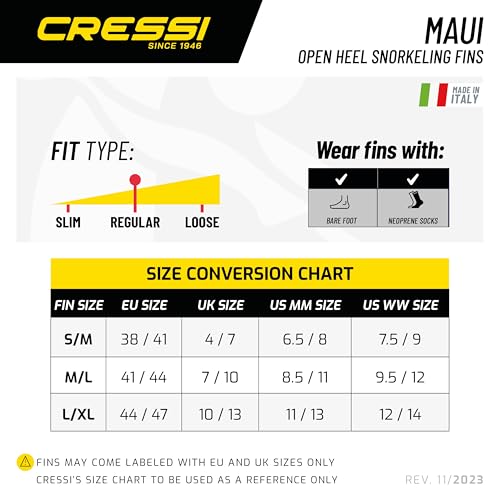 Cressi Maui Fins,Black / Blue