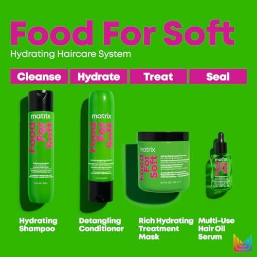 Matrix Food For Soft Mask, Rich Hydrating Hair Treatment, For Dry and Porous Hair, With Avocado Oil and Hyaluronic Acid, 500ml