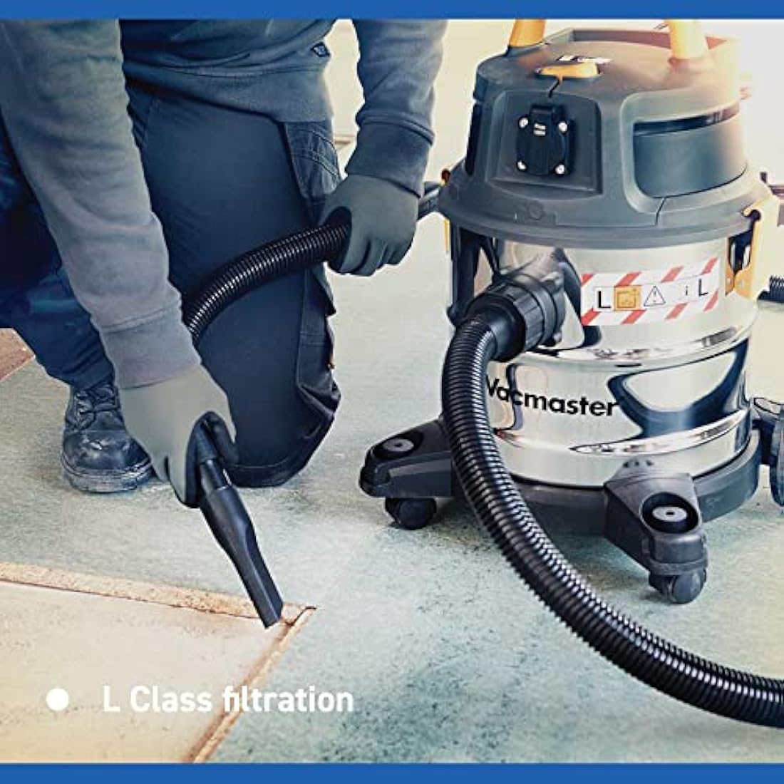 Vacmaster Wet and Dry Vacuum Cleaner 20L. 240V L Class Industrial Dust Extractor. Powerful 1600W Motor, Power Take Off & Dual HEPA 13 Filtration. For Trade, Commercial & Professional Use