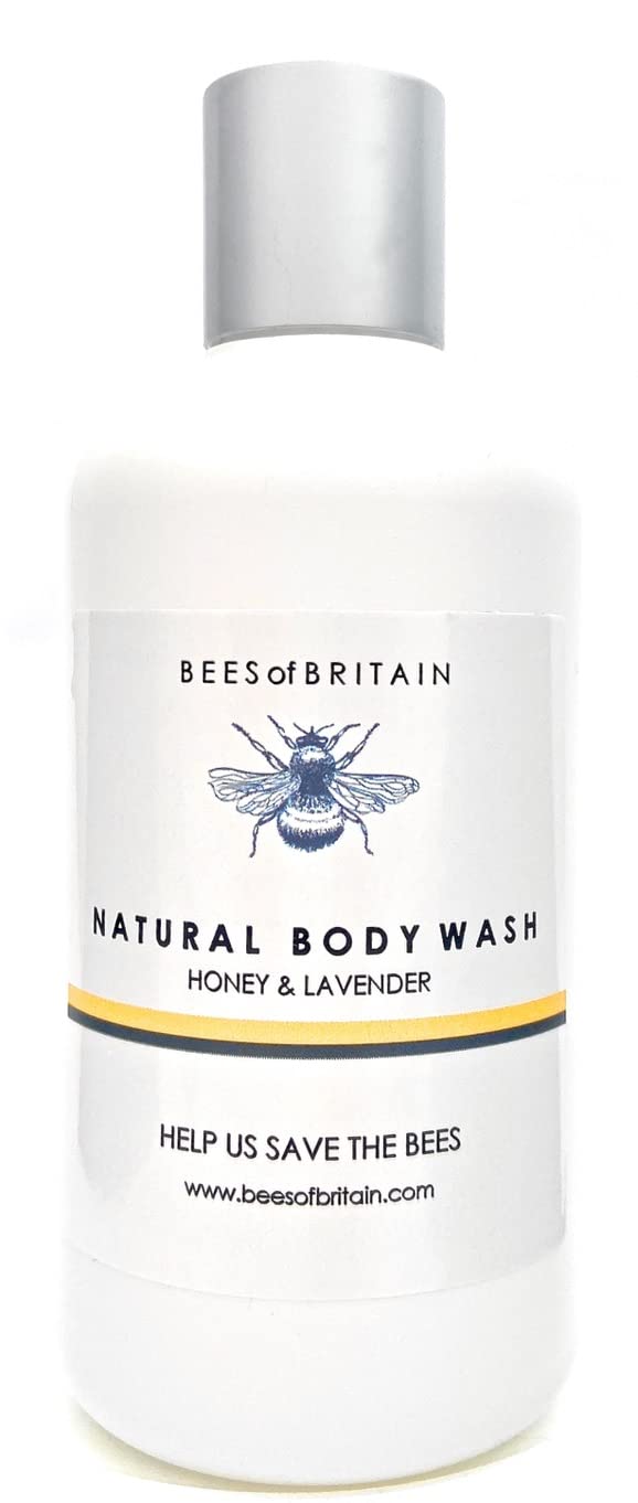 BEES of BRITAIN - 99% Natural - Body Wash - Honey, Lavender. No Sulfates/Parabens. pH 5.5, Sensitive Skin. We Donate 5% of our Profit to Save Bees +