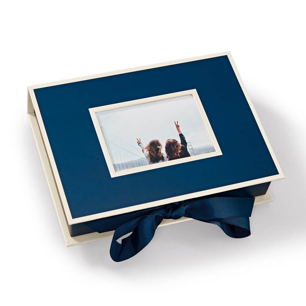 Semikolon 352510 Small photo box with insert window - 20.7 x 15.3 x 4.7 cm - for 13 x 18 cm photos - navy blue