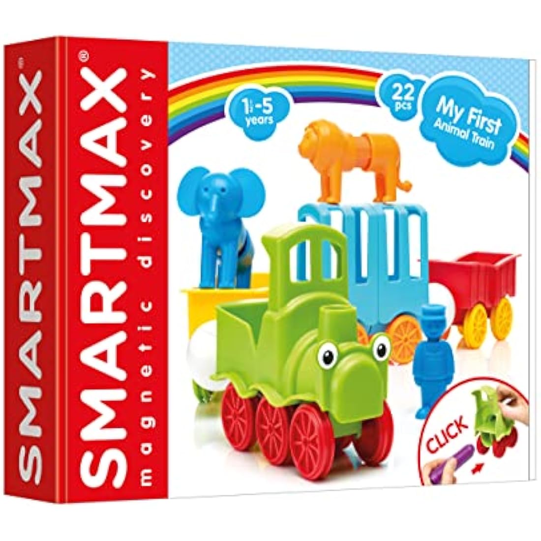SMARTMAX - My First Animal Train, Magnetic Discovery Play Set, 25 pieces, 1-5 Years