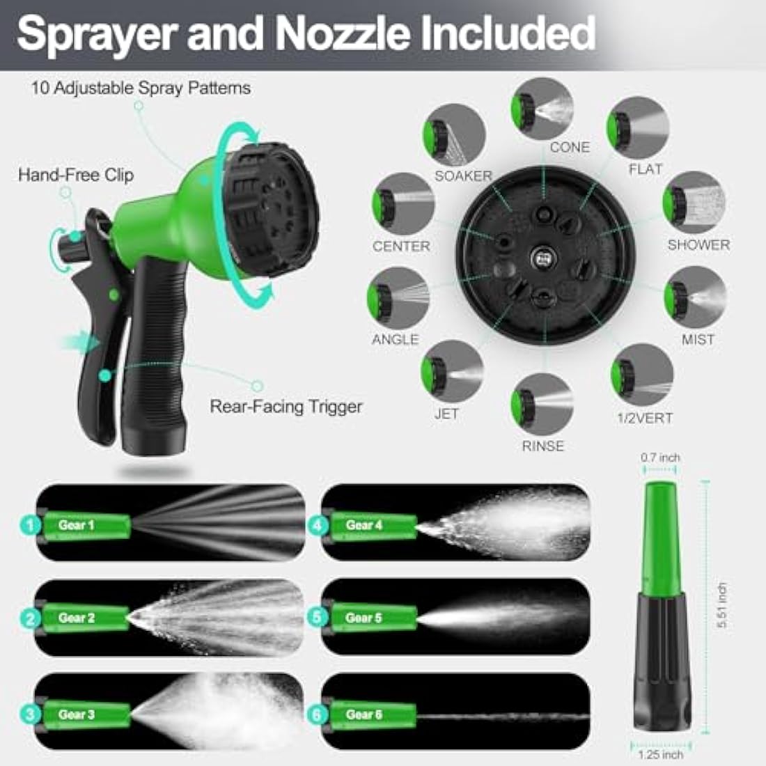 SPECILITE 100ft 304 Stainless Steel Garden Hose, Heavy Duty Flexible Metal Water Pipe with 2 Nozzles for Yard, Outdoor,No Kink and Tangle,Puncture Resistant