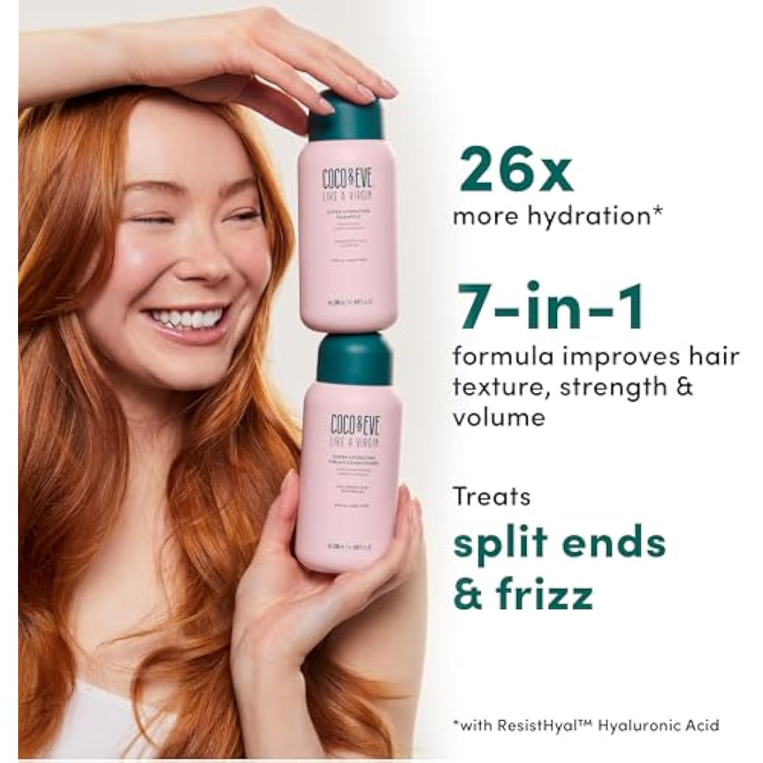 Coco & Eve Like A Virgin Shampoo & Conditioner Bundle Kit - Natural, Sulfate free Hair Care with Argan Oil, Coconut and Avocado Oil | For Dry Damaged, Color Treated Hair | Anti Frizz