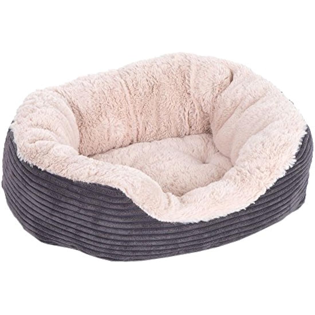Rosewood Large Dog Bed, Machine Washable, Super Soft and Cosy Plush Dog Bed, Grey and Cream, 81 x 63 x 18 cm (Approximately 32 x 25 x 7 inch), Large