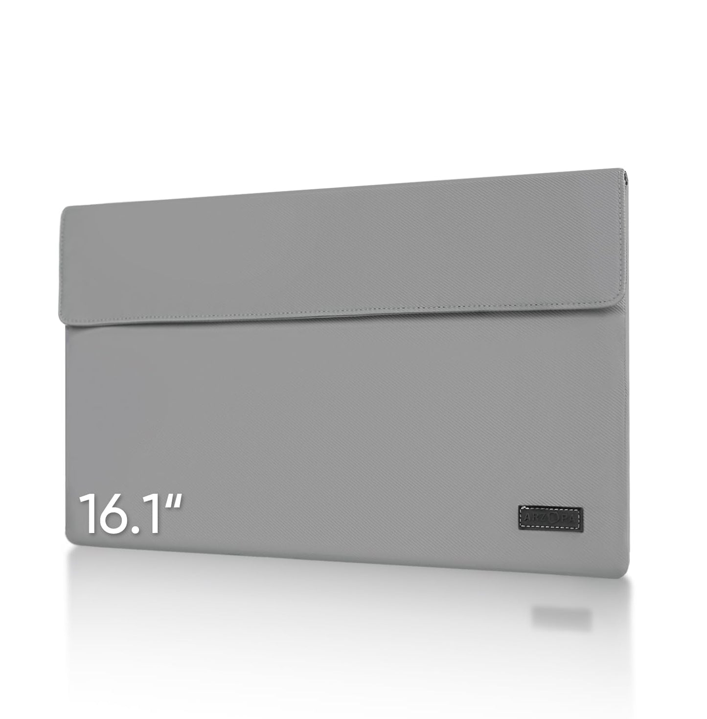 ARZOPA 16.1" Portable Monitor Sleeve PU Leather Storage Bag, Waterproof Material, Bottom Layer Material, Soft Lining, With Strong Magnetic Closure,