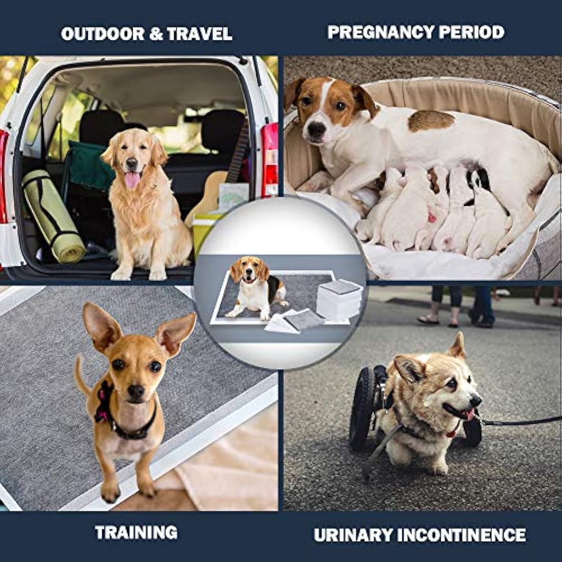 Dono Pet Training Puppy Pads - 100 Carbon Puppy Pee Wee Toilet Trainer Pads Super Absorbent Deodorizing Heavy Duty Dog Pet Pads S