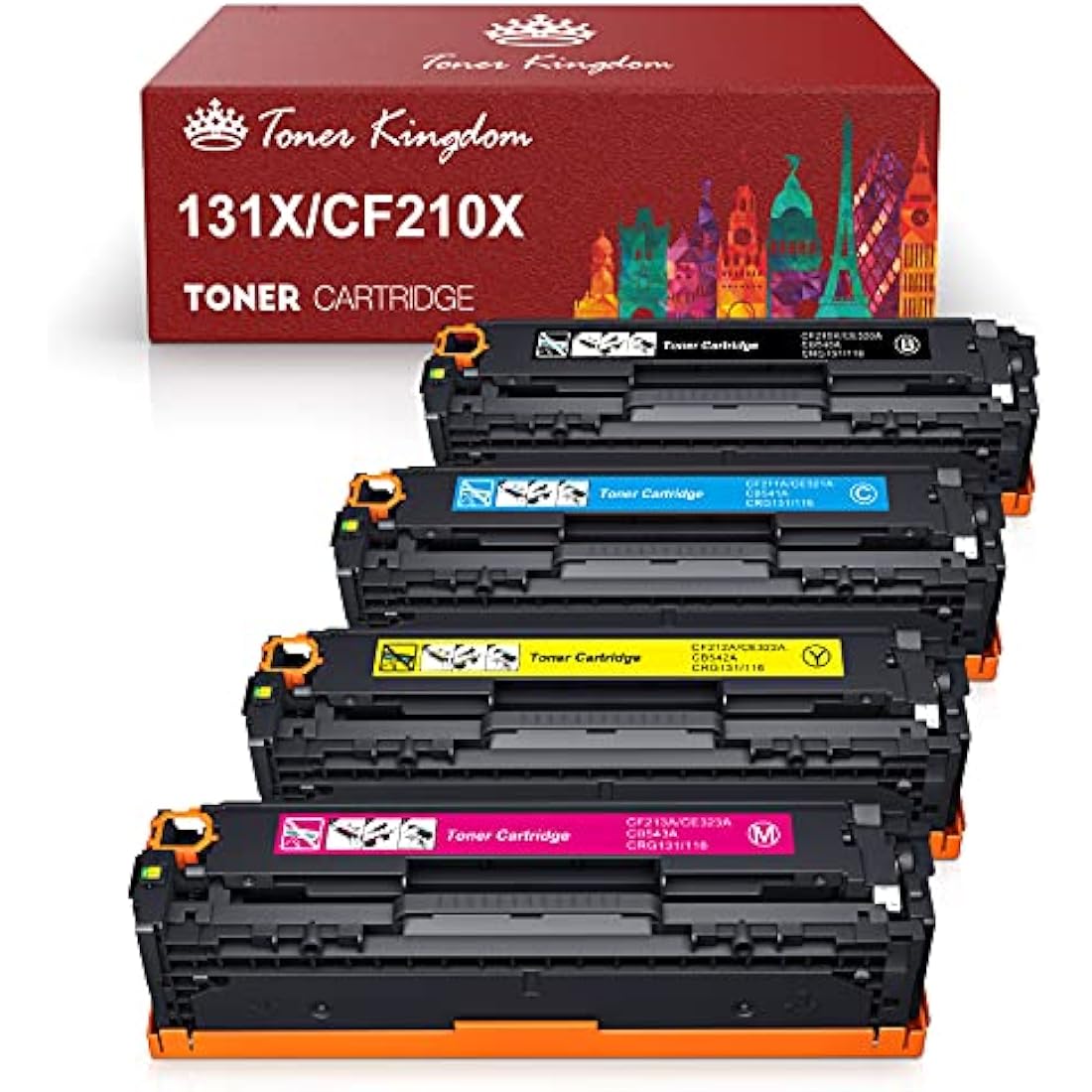 Toner Kingdom Compatible Toner Cartridge for HP 131X CF210X CF210A 131A for HP LaserJet Pro 200 Color M251n M251nw M276nw,128A CF320A CM1415FNW CP1525N,125A CB540A CP1515n CP1215