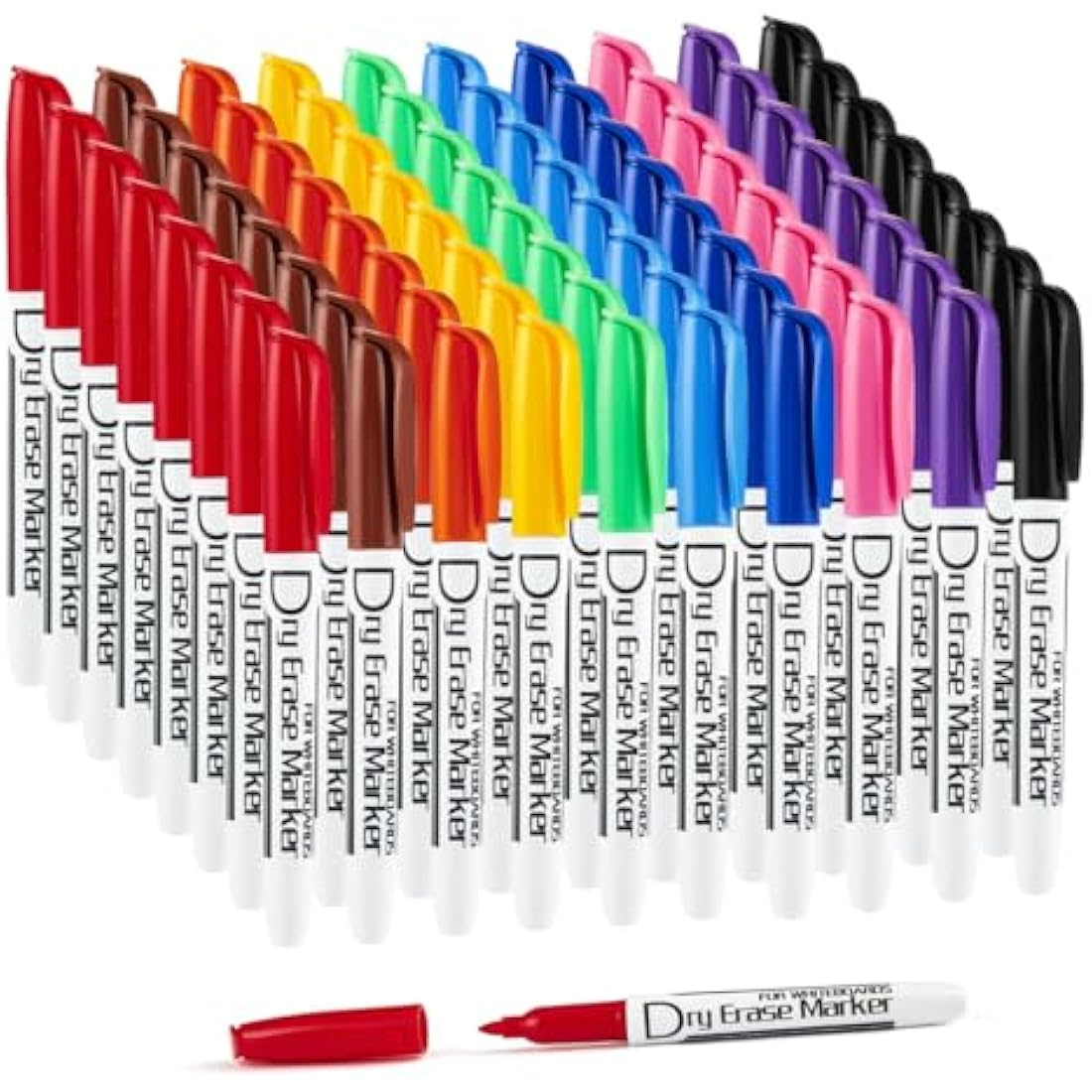 Volcanics Whiteboard Pens Dry Erase Markers Dry Wipe Pen 80 Pack Assorted Colours For Home School and Office