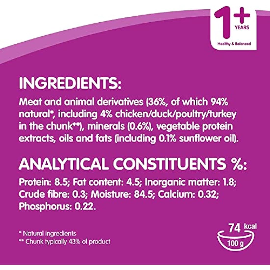 Whiskas Wet Cat Food Pouches, Delicious and Tasty Poultry Selection in Jelly, Suitable for Adult Cats Aged 1+, (40 x 100 g)