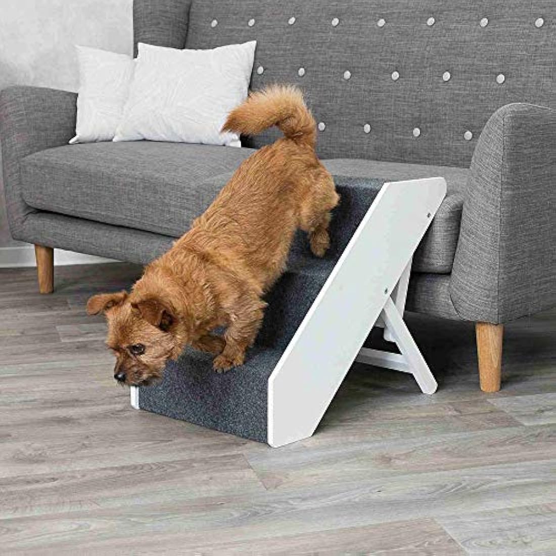TRIXIE furniture step for dogs - three-way adjustable - foldable - for indoors - helps dogs e.g. on beds and sofas - up to 40 kg - 39488