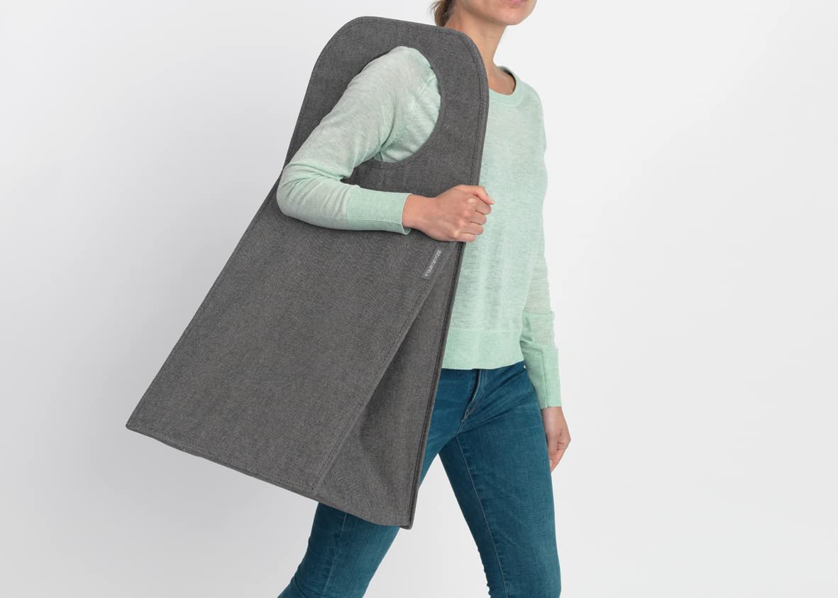 Brabantia - Laundry Bag Rectangular - Foldable Top - Quick-drop Opening - Space Efficient - Easy to Unload - Large Opening for Dirty Clothes - Pepper