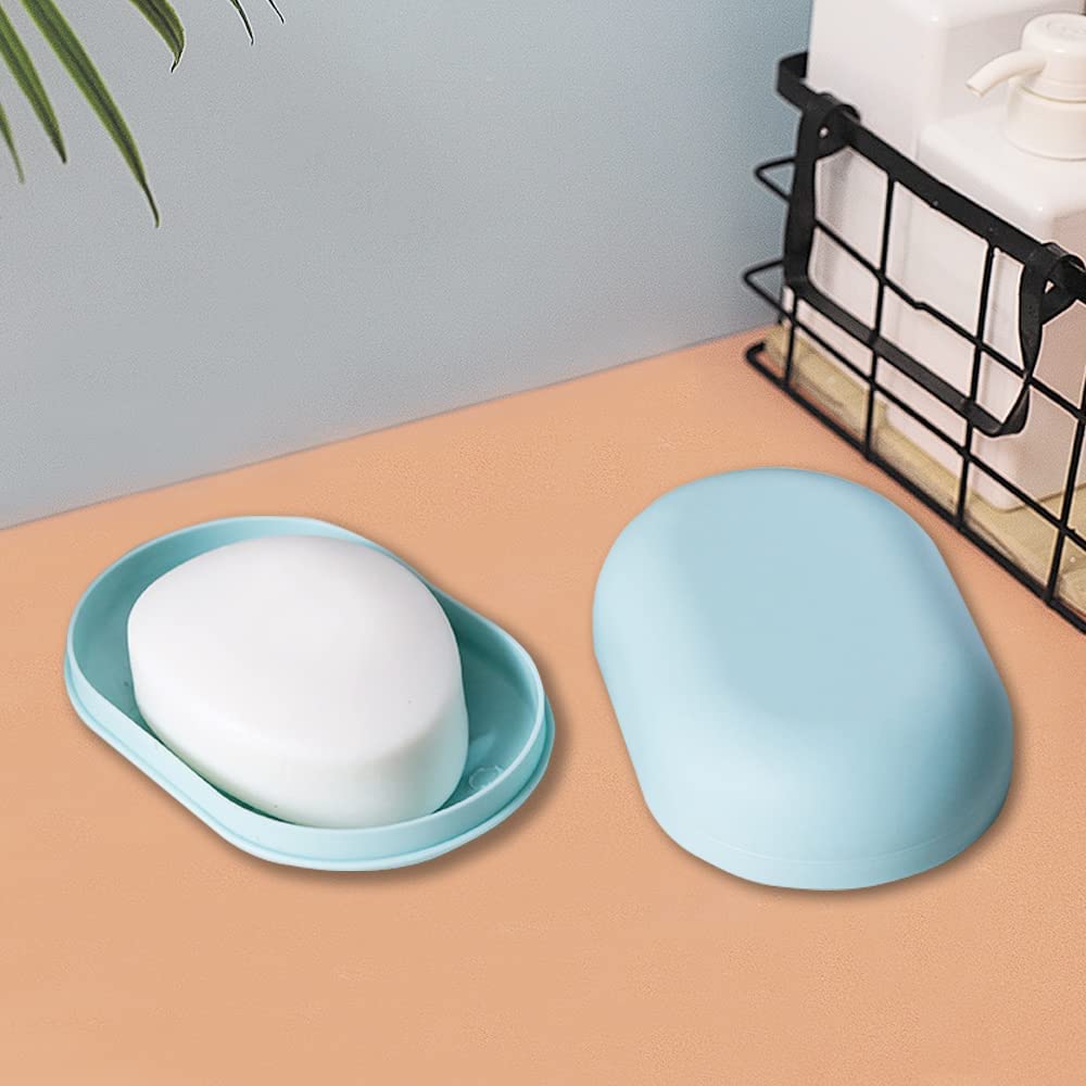 Soap Dish with Lid Travel Case - Leakproof Soap Box Container Holder - 4PCS