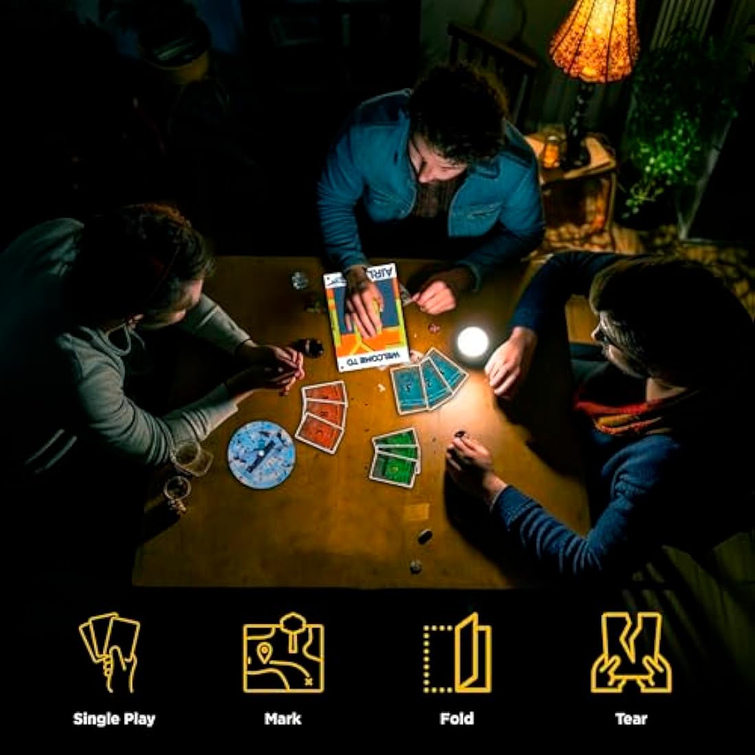 Thames & Kosmos EXIT: The Stormy Flight, Escape Room Card Game, Family Games for Game Night, Party Games for Adults and Kids, For 1 to 4 Players, Ages 10+