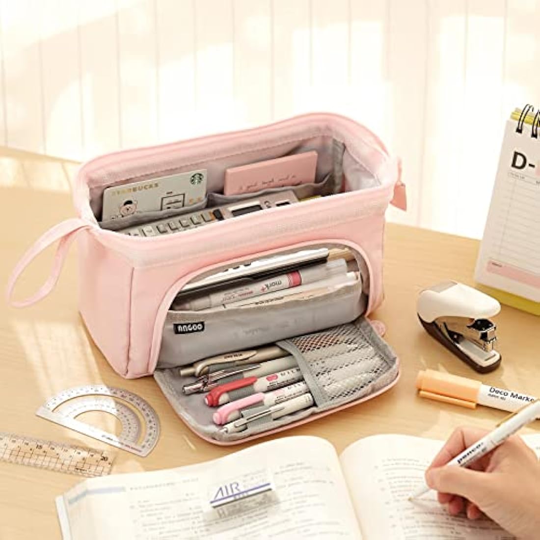 EASTHILL Pencil Case Large Capacity Pencil Pouch Handheld Pen Bag Cosmetic Portable Gift for Office School Teen Girl Boy Men Women Adult