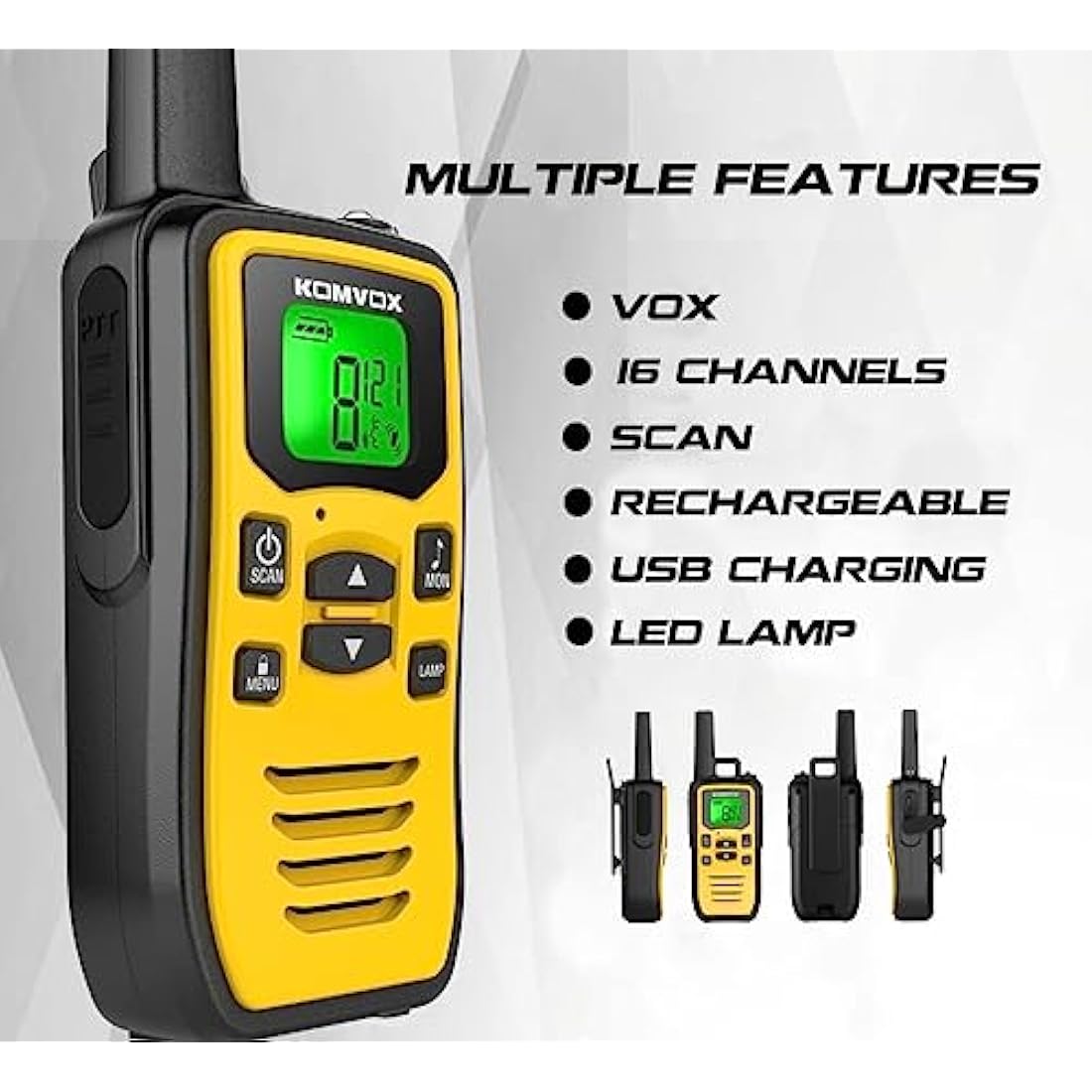 Professional Walkie Talkies for Adults, Rechargeable PMR Two Way Radios, 2 Way Radios Walky Talky Survival Gear and Equipment