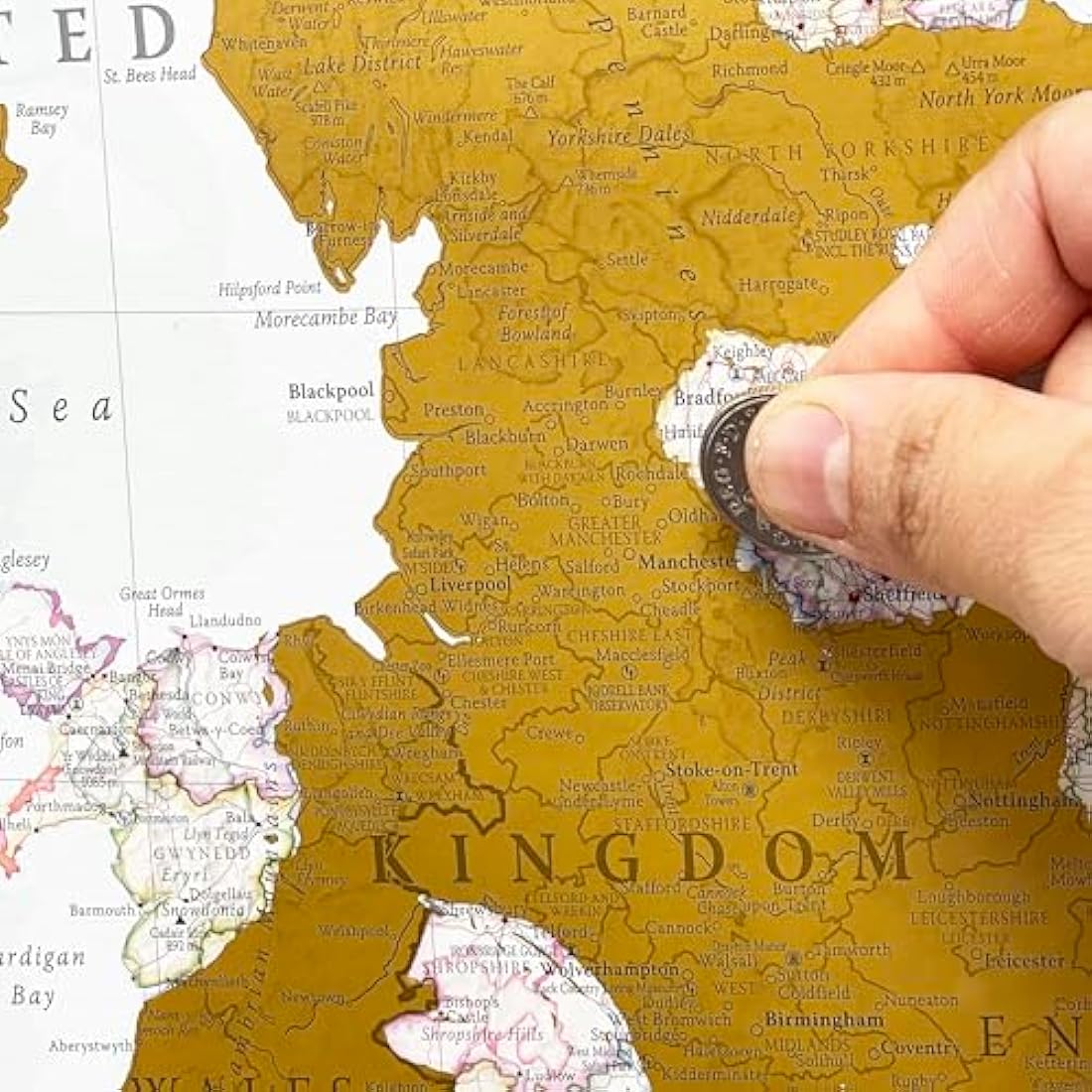 UK Map Poster- United Kingdom Scratch Off Print - Most Detailed Updated 2025 - Camper Van Accessories - Maps International - 59 x 42 cm