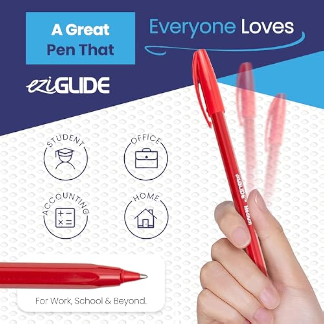 Eziglide 50-Pack Ballpoint Pens, Orange - Smooth Writing Action-Medium Point Nib (1.0mm), Multipack Ball Point Pen Ideal for School, Work, Home stationary