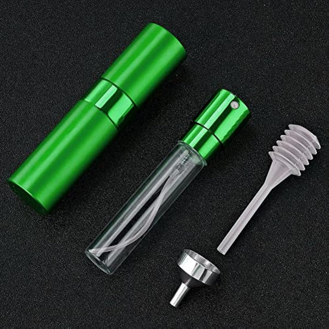 Toureal 8ml Travel Perfume Atomiser Refillable - Mini Aftershave Spray Bottle - Small Glass Fragrance Atomizer for Women - Portable Empty Cologne Refill Pump Dispenser for Men Green