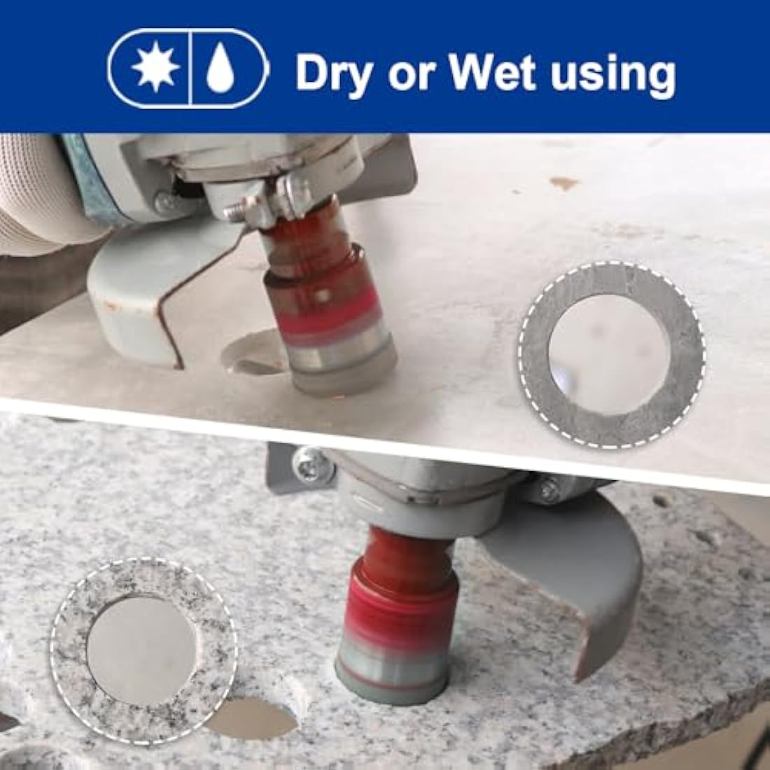 SHDIATOOL Dry Diamond Drill Core Bits 4pcs/Set Dia 20/25/35/50mm Vacuum Brazed M14 Connection for Tile Porcelain Granite Marble