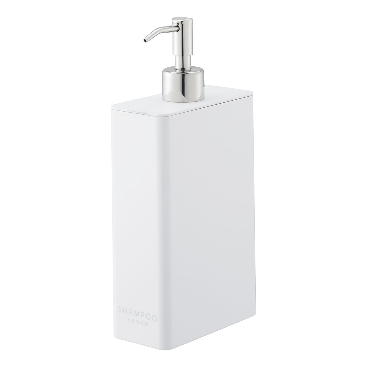 YAMAZAKI Home Shampoo Contemporary Bottle Pump for Shower | Plastic | Dispenser, ABS Resin, Stainless, Polyethelene, White, One Size