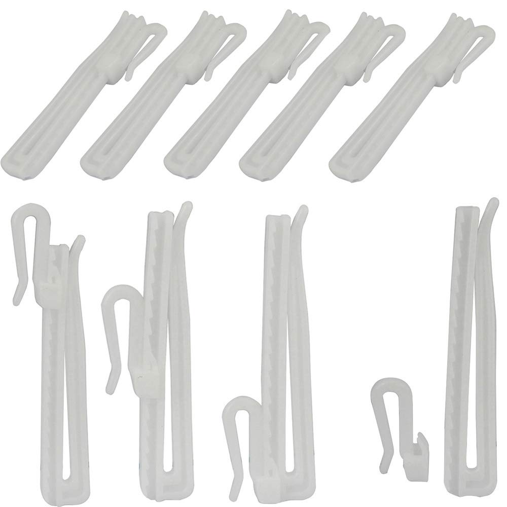 30 pcs Adjustable Plastic Curtain Hooks for Drapes Depth Pinch Pleat Locking Curtains Tape Clip Hooks Door and Shower Curtain Hooks Plastic Pinch