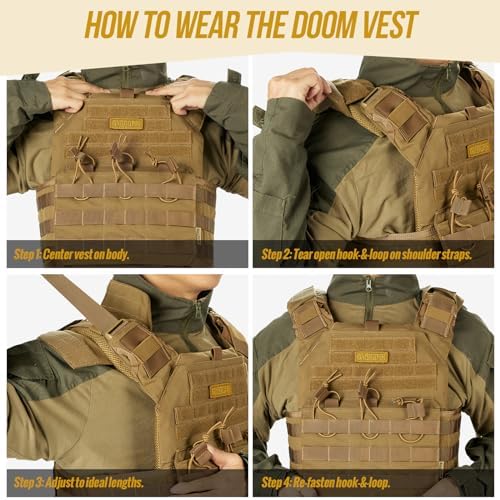 OneTigris PLPC Plate Carrier - Airsoft Tactical Vest - Advanced Version - 500D Nylon Military Combat Vest for Paintball Wargame CS Outdoor
