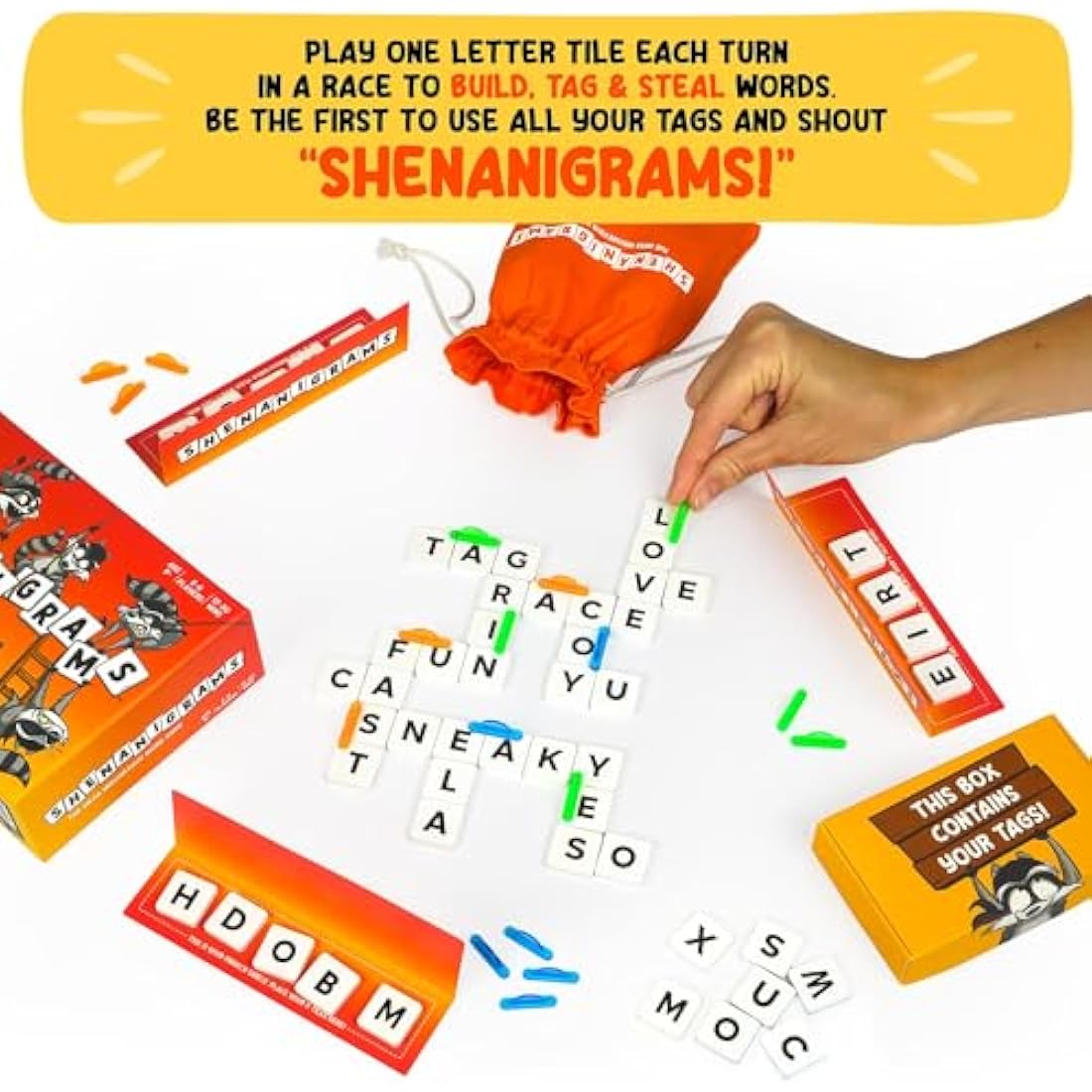 Shenanigrams – The Mega-Mischievous Word Game! A Super Fun & Fast Family Party Game for Kids, Teens & Adults - Great for Travel & Family Board Games Night