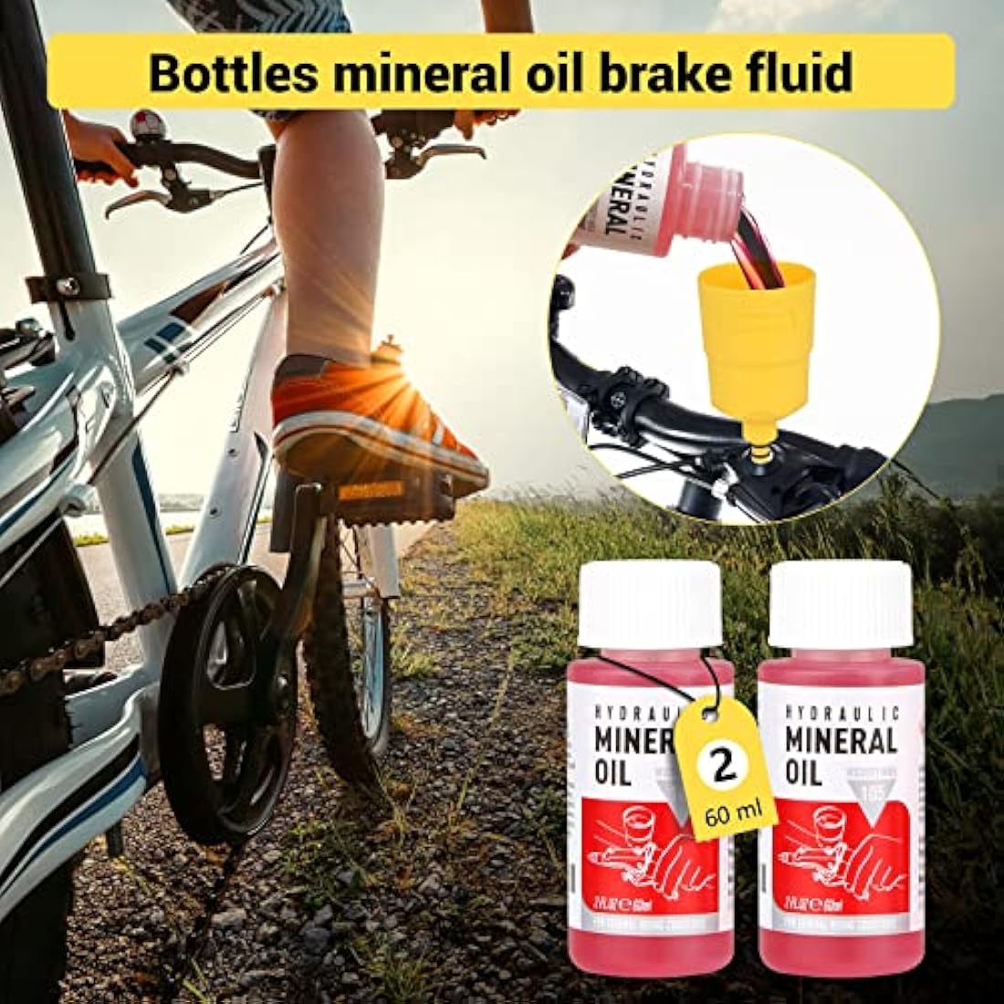 ytorgr Brake Bleed Kit with Mineral Bicycle Brake Fluid 120ml Hydraulic Disc mtb Bike Brake Bleeding kit for SHIMANO,TEKTRO, MAGURA