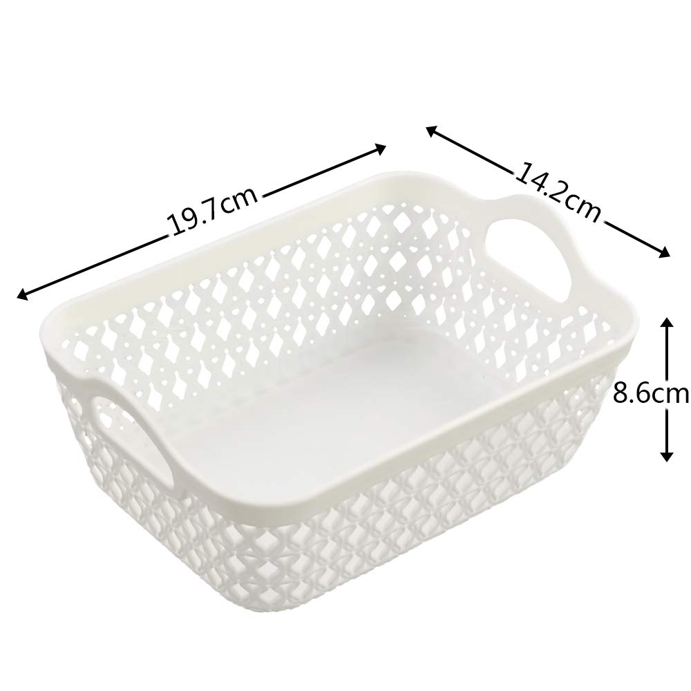Fosly 12 Packs Mini Basket Trays for Storage, Plastic Desktop Storage Tray