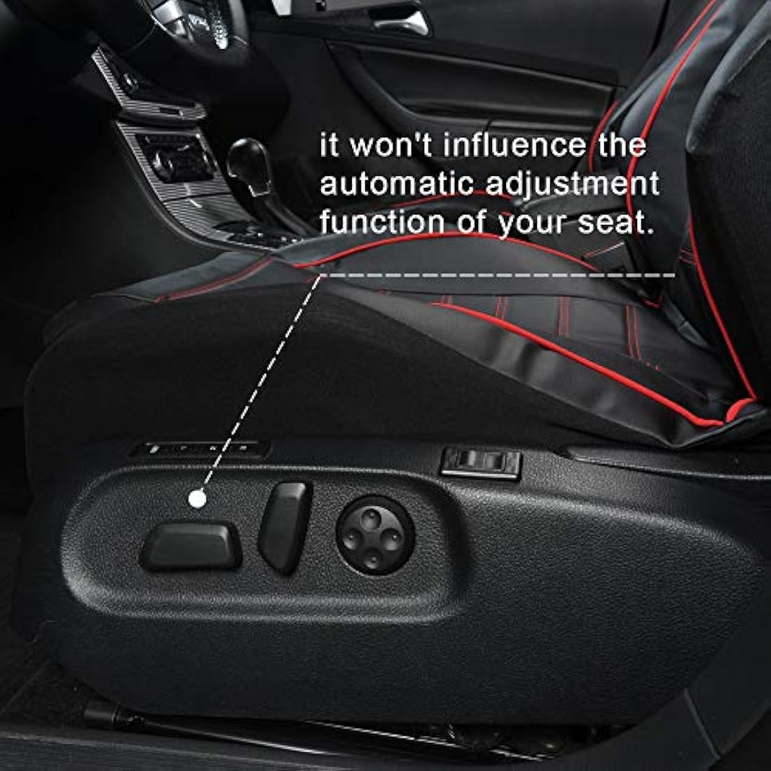 TOYOUN Classic Universal PU Leather Car Front Seat Covers High Back Bucket Seat Cover - Fit Most Cars, Trucks, SUVS, or Vans 2 PCS Red Auto Seat Covers Set Car Seat Protector for All Seasons