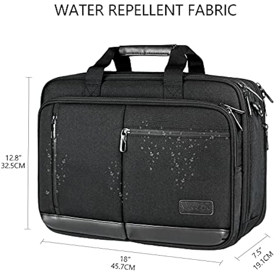 VANKEAN Laptop Briefcase for Men Women, Fits Up to 17.3 Inch Laptops Premium Shoulder Bag with Strap Expandable Messenger Bag, Water-Repellent Laptop Case Computer Bag for Travel/Business/School