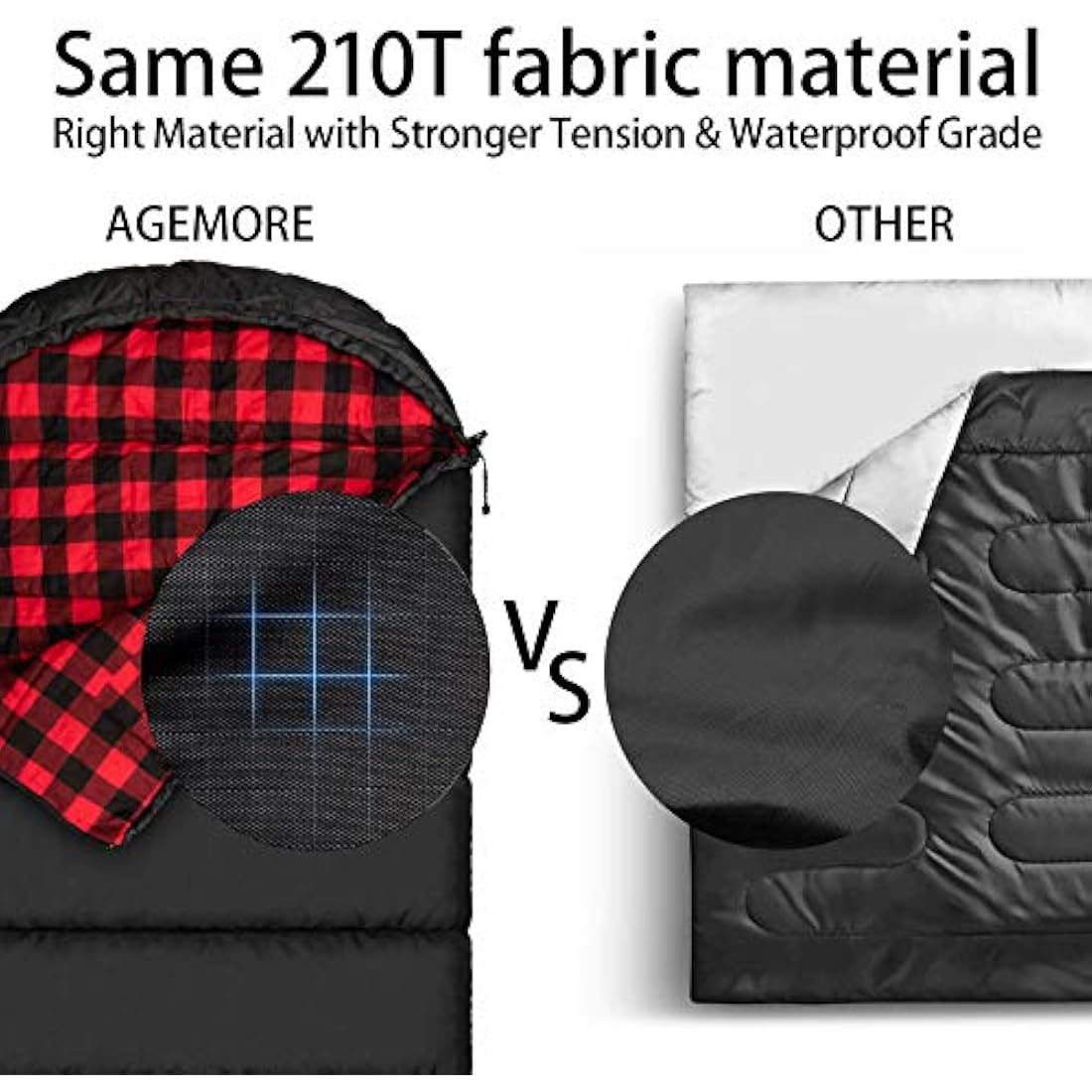 Mcota Cotton Flannel Sleeping Bag for Adults, 100% Cotton Lining Sleeping Bag for Camping, Hiking, Backpacking Travel, Lightweight & Portable,3-4 Season Warm Weather Use