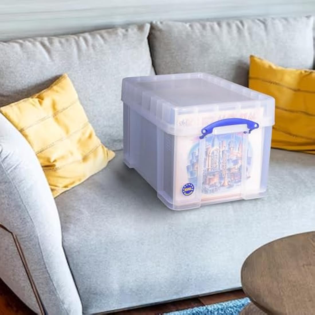 Really Useful Box Plastic Storage Bonus Pack 3x35 Litre Clear with XL Lid Clear