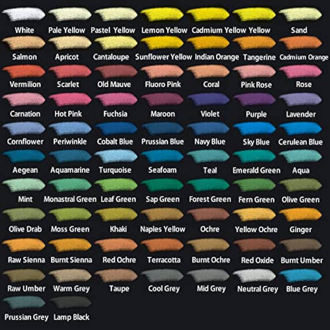 MONT MARTE Soft Pastels Signature 72pc, Set of 72 Assorted Coloured Pastel Sticks, Vibrant and Blendable, Ideal for Art, Craft, Drawing, Sketching