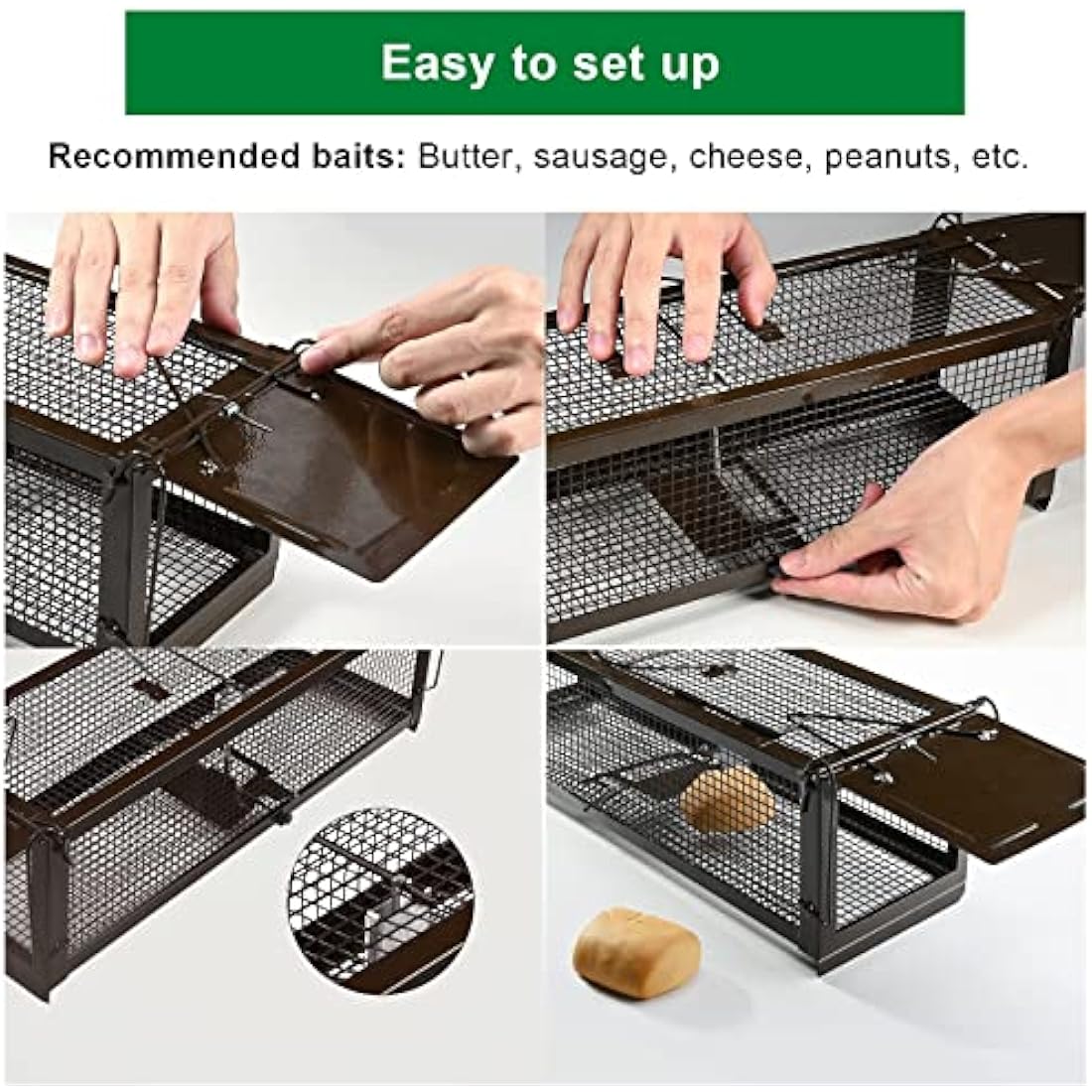 Rat Trap for Outdoors, RatzFatz 2 x Live Rat Traps Two Door Design, No Kill, Humane Mouse Trap, Reusable Rat Cage Trap, Adjustable Sensitivity, for Mice Rats Other Similar Size Rodents Animal