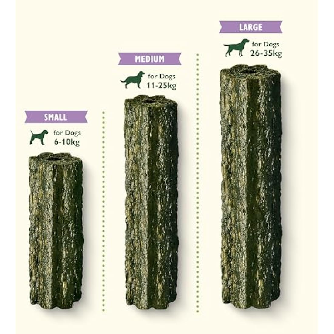 Lily's Kitchen Woofbrush Gut Health Dental Chew - Natural Dental Sticks for Medium Dogs (5 Packs of 7 Chews)