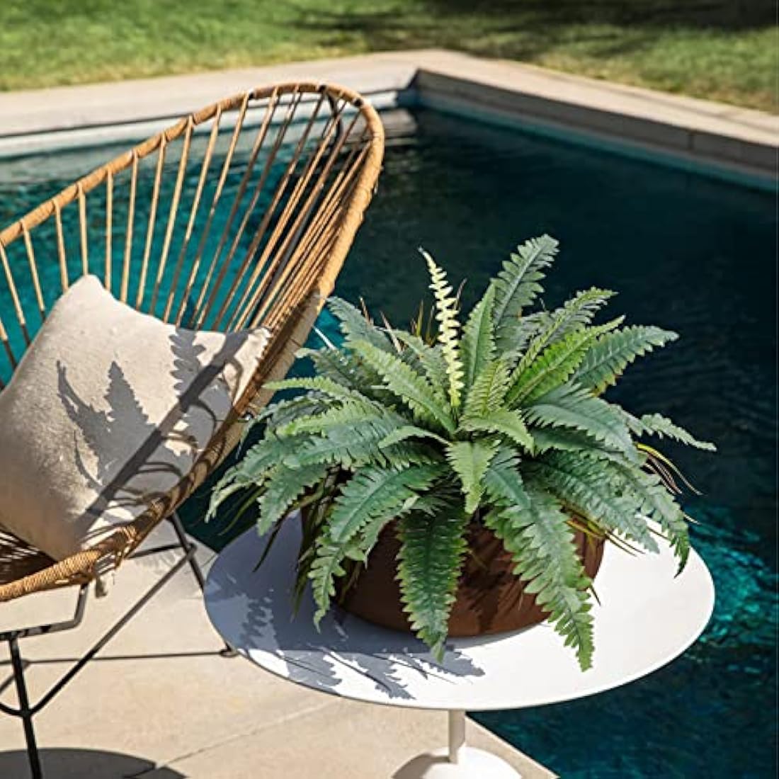 LOMOHOO 30in Artificial Ferns for Outdoors, 4 Large Boston Fern Plant Indoor Faux Bush Plant for Indoors Home Garden Windowsill Farmhouse Garden Decor