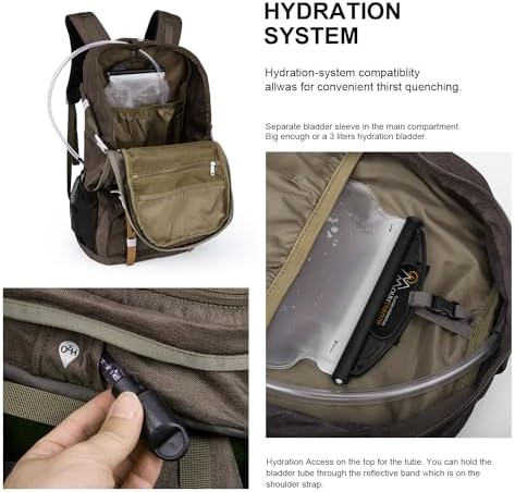 MOUNTAINTOP 40L Hiking Backpack Water Resistant Mens Women Rucksack for Trekking, Traveling, Camping, Cycling, Climbing